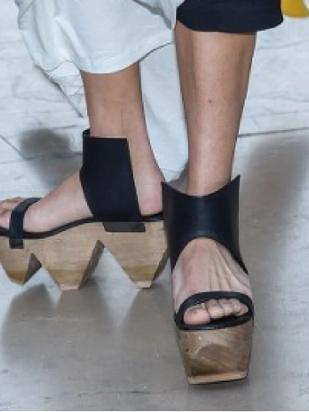 Rare Rick Owens Faun Monster Geta Platform Sandals Black Leather Sz 37